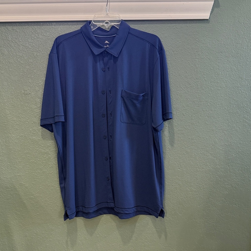 Tommy Bahama Men's Casual Navy Button Down Shirt